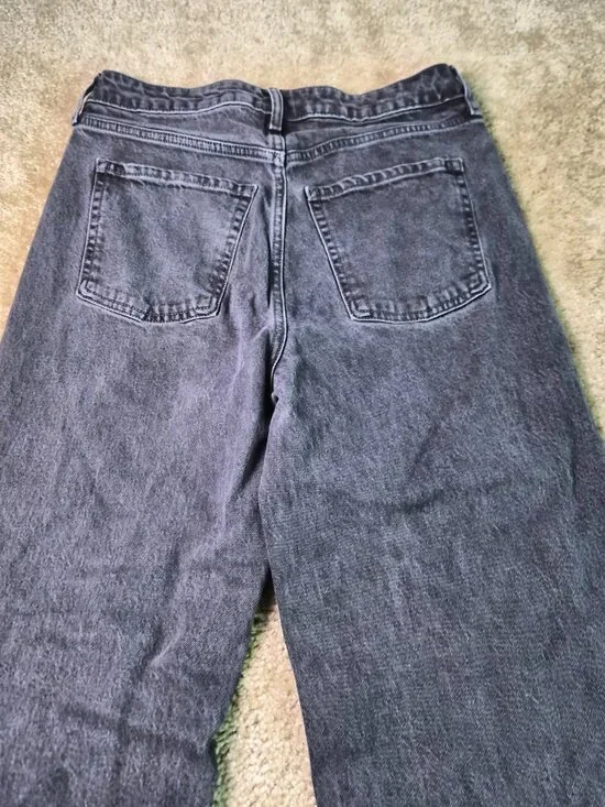 Old Navy Sky-Hi Wide Leg Jeans Womens Size 6 Tall Extra High Rise Gray F879 - Picture 5 of 11